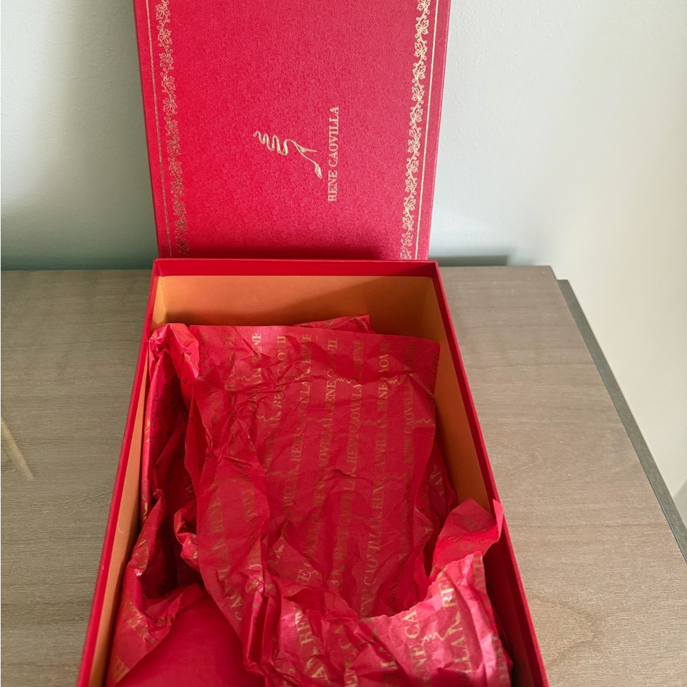 Rene Caovilla Red Luxury Shoe Box